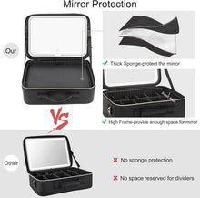Load image into Gallery viewer, LED Makeup Bag with Adjustable Compartments &amp; Brush Holder - Travel Organizer