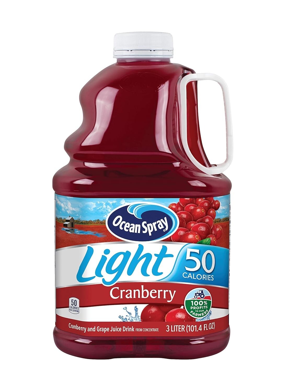 Cran50 Cranberry Juice Drink - 101.4 Fl Oz Pack of 6, 50 Calories per Serving