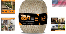 Load image into Gallery viewer, Versatile 600' Natural Agave Sisal Rope - 1/4" Durable Twine for All Projects