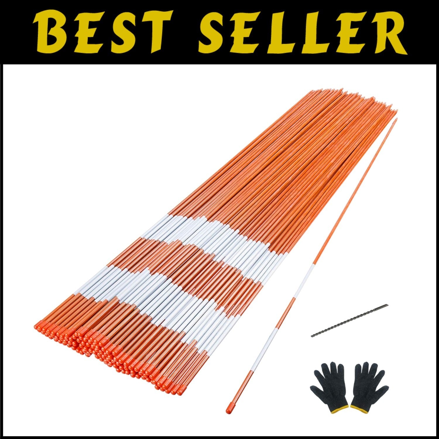 Flexible Fiberglass Driveway Markers - 100PCS Reflective Night Visibility Poles