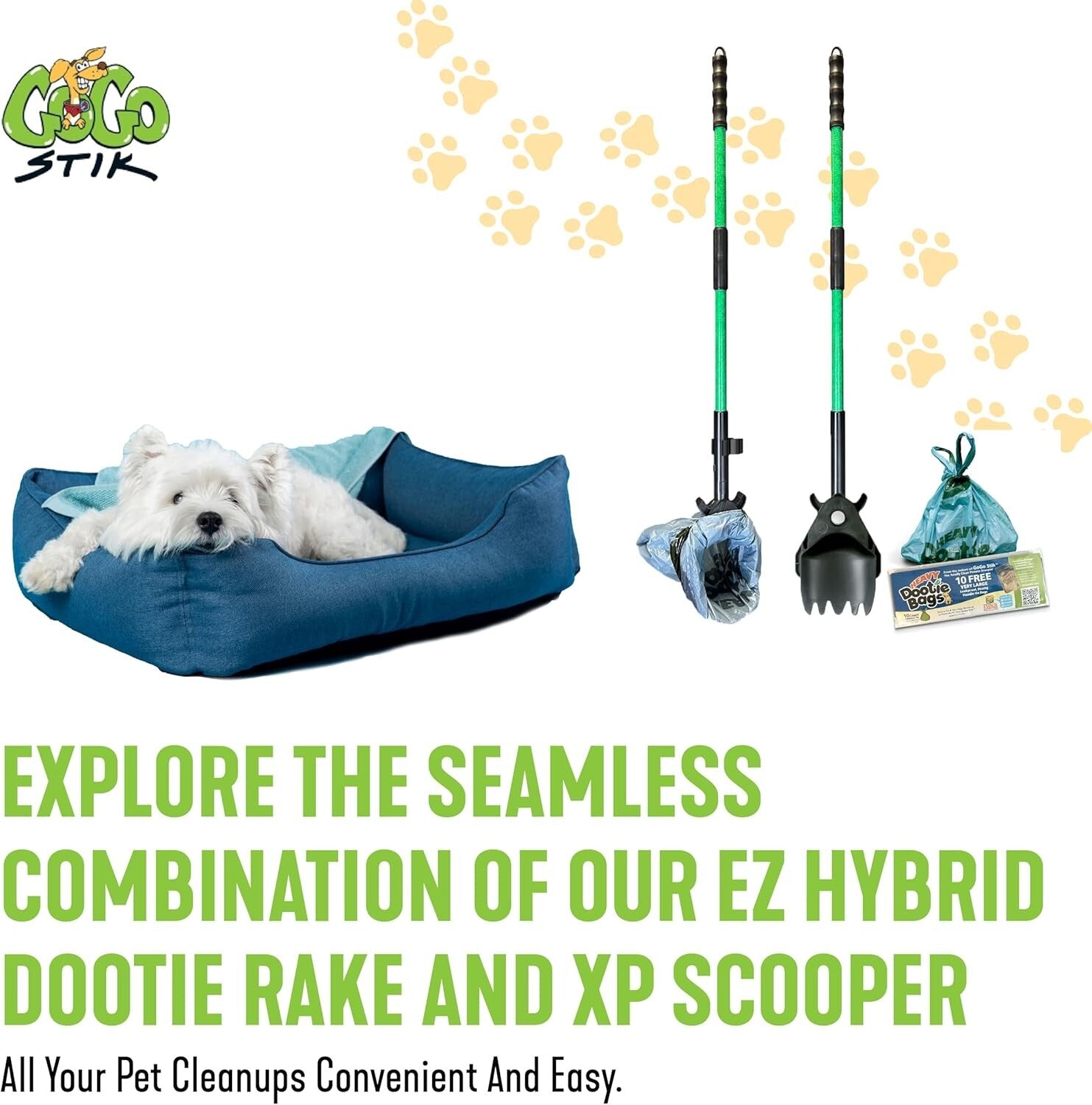 Compact Ergonomic Pooper Scooper and Rake Combo for Efficient Dog Waste Cleanup