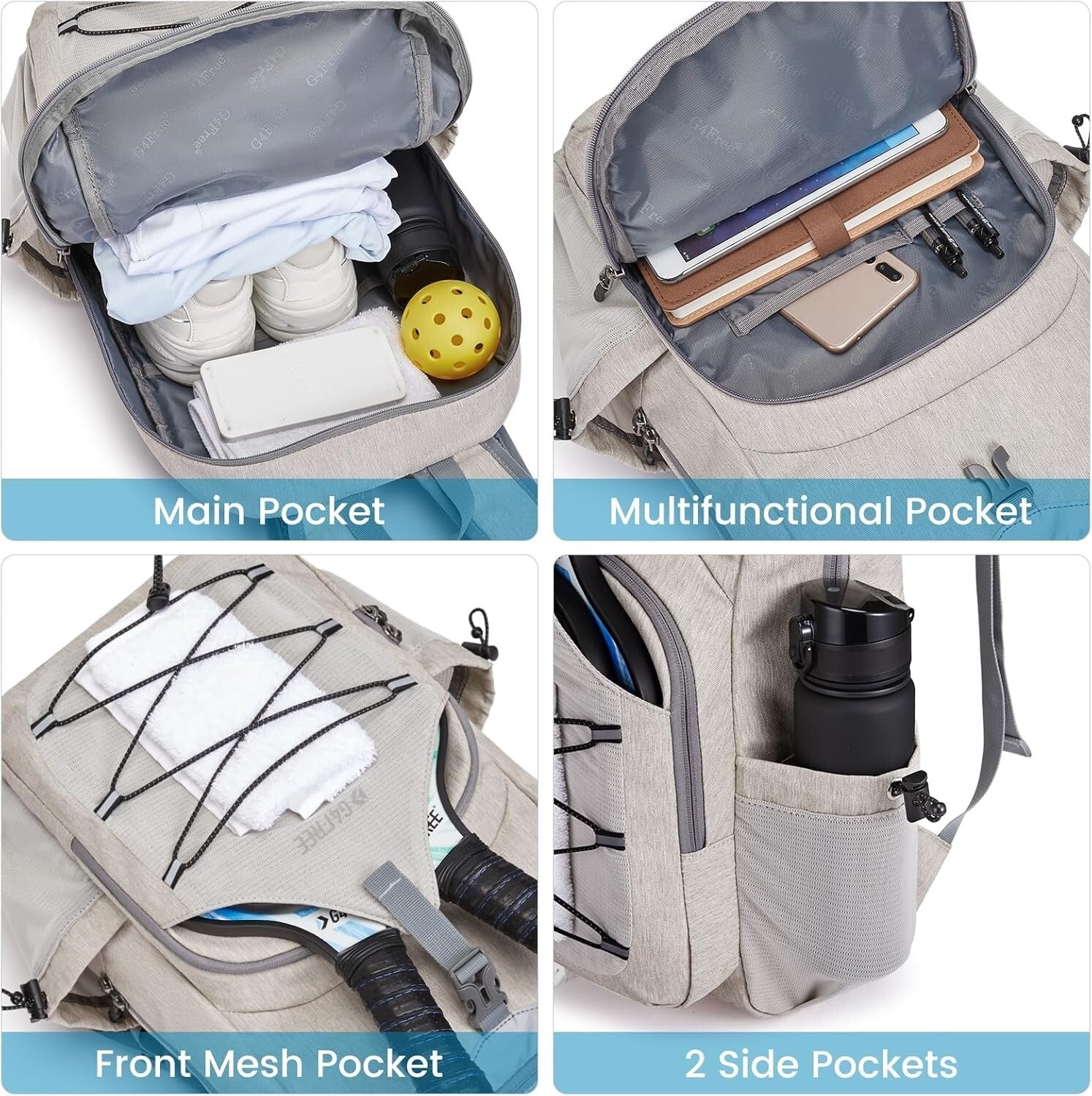 Durable Pickleball Backpack with Padded Straps & Hidden Pocket - Perfect Gift