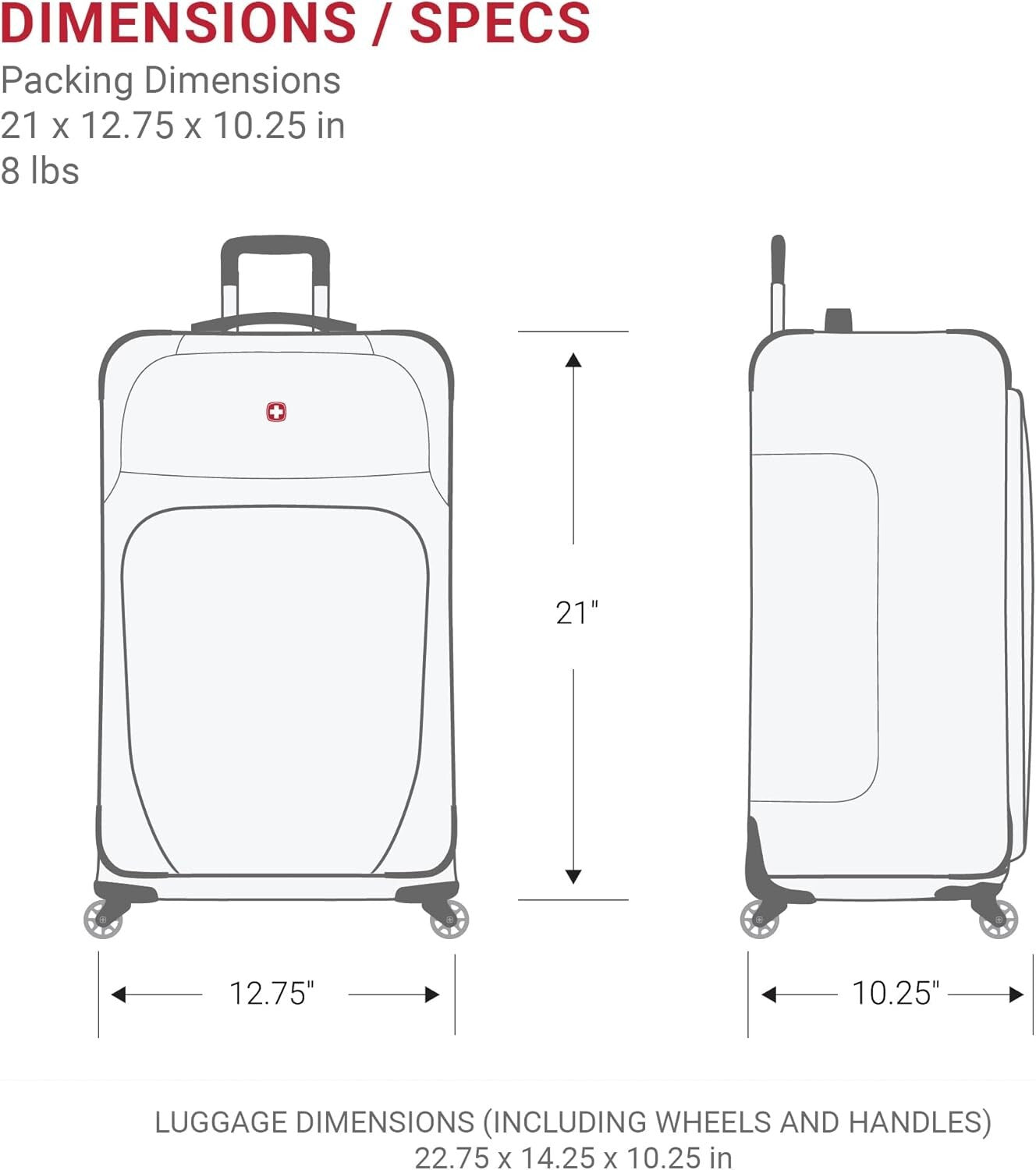 Durable 21-Inch Sion Softside Spinner Suitcase with Multi-Directional Wheels