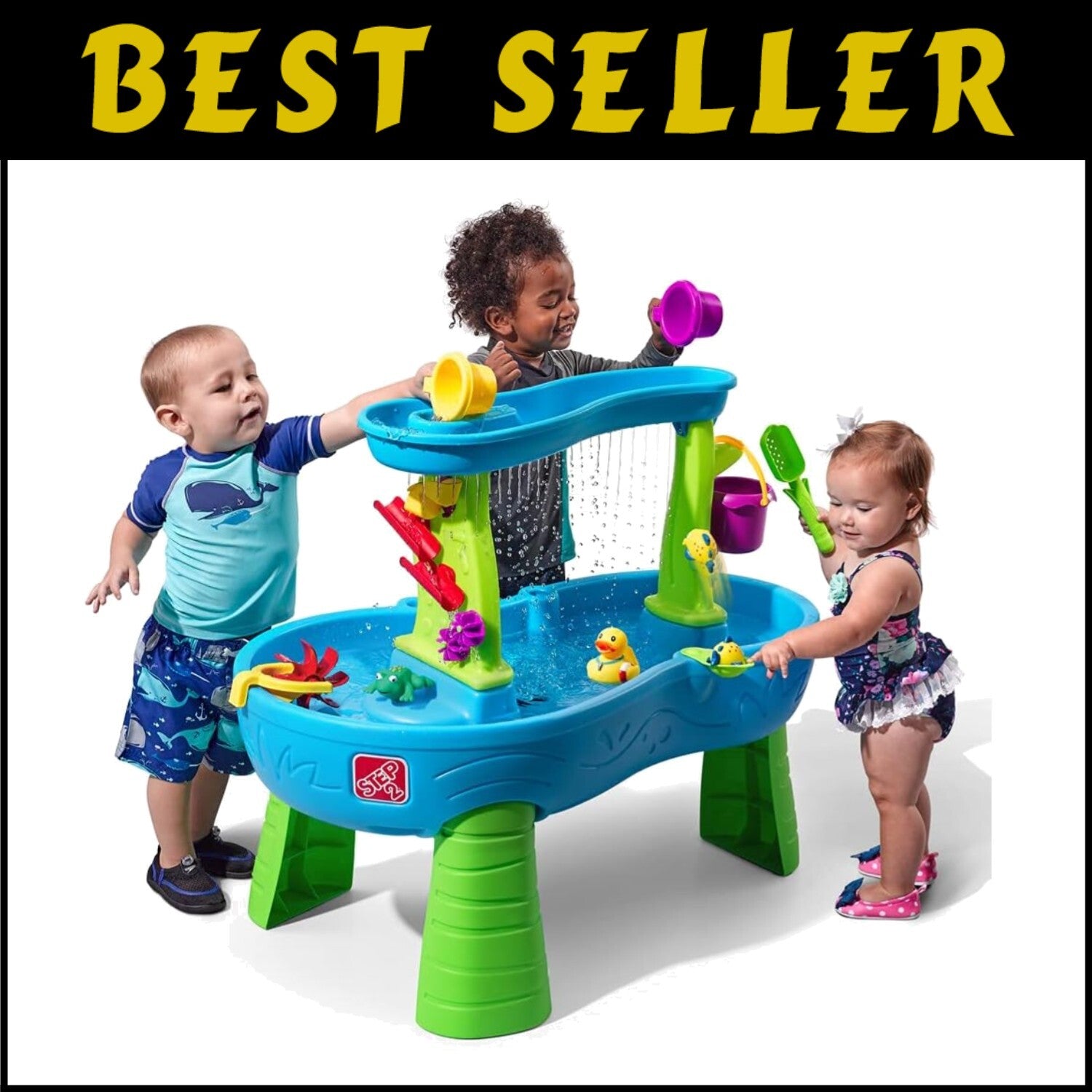 Interactive Sensory Playset for Toddlers: Water Table with Rain Shower Features