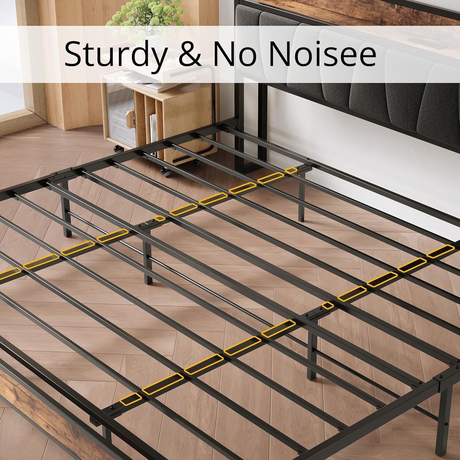 Modern King Size Bed Frame with Easy Assembly & Under-Bed Storage Features