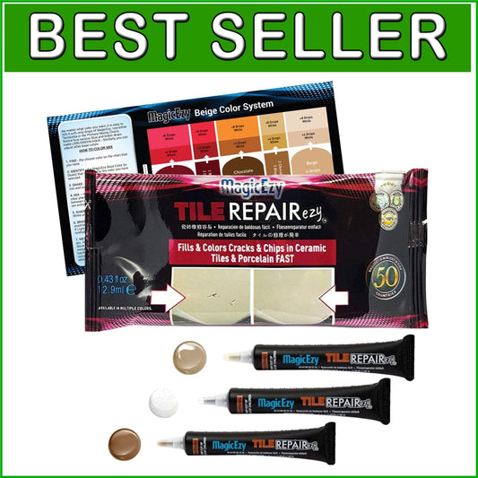 Glossy Glaze Finish Tile Repair Kit - Durable Beige Filler for Multiple Surfaces