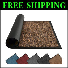 Load image into Gallery viewer, Durable Brown Outdoor Indoor Doormat 72'' x 48'' - Machine Washable Entry Rug