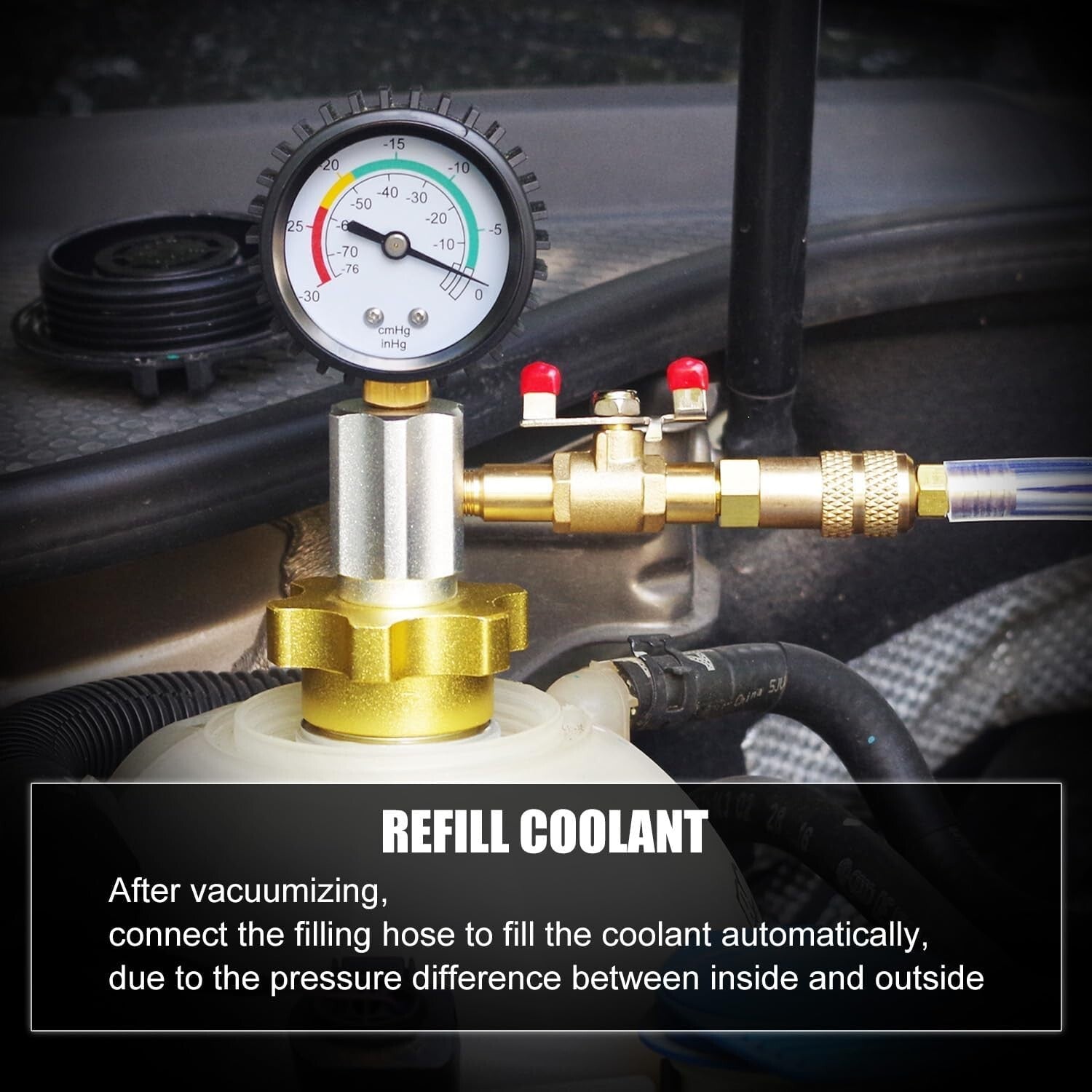 Professional Coolant Filling Tool Kit - Pneumatic System for Rapid Radiator Care