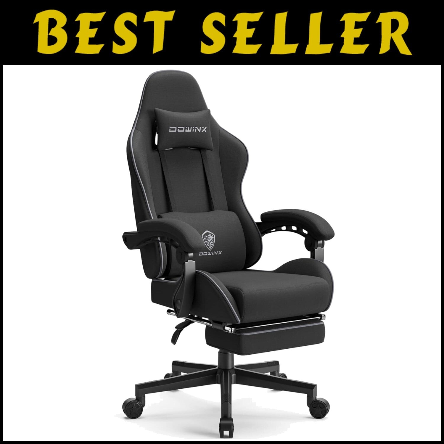 Adjustable Height Gaming Chair with Footrest & Recline - Perfect for Home Office
