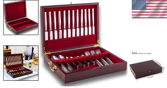 Chic Silverware Box with Carry Handle - Perfect Flatware Chest for Any Occasion