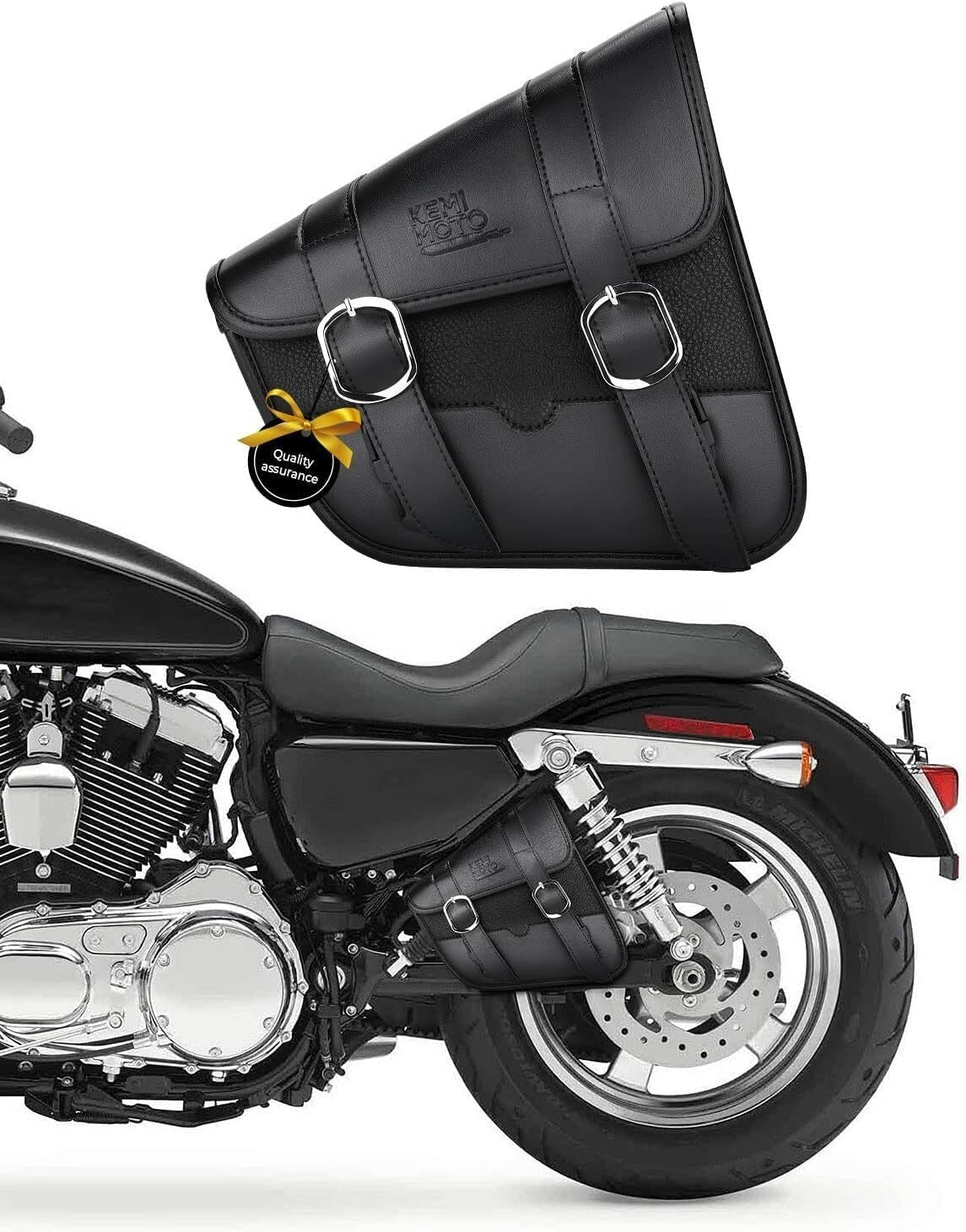 Compact 4L Hard-Shell Motorcycle Swingarm Bag for Sportster and Rebel Models
