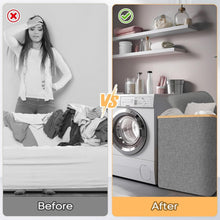 Load image into Gallery viewer, Elegant 36 Gal Bamboo Laundry Hamper with Lid - Portable and Durable Design