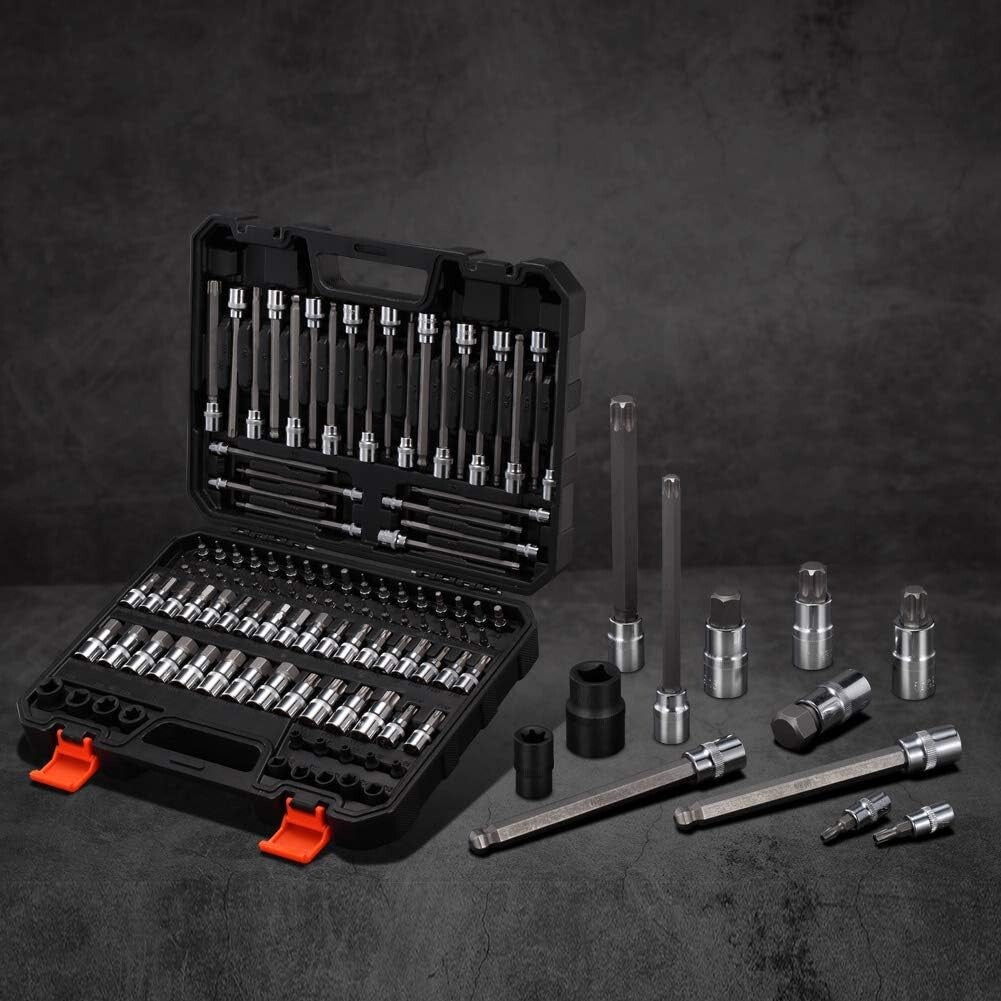Expert-Grade Chrome Vanadium Torx Socket Set - 107-Piece All-in-One Collection