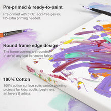 Load image into Gallery viewer, 18x24 Inch Cotton Canvas Set: 5 Pack of Triple Primed, Ideal for Oil &amp; Acrylic