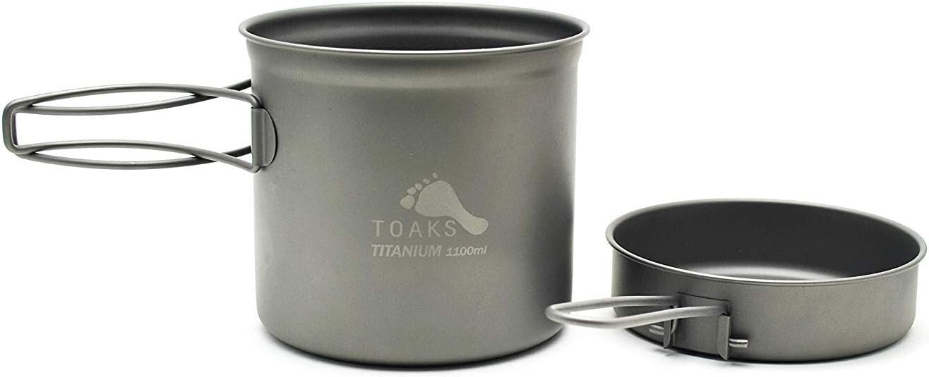 Durable Titanium 1100ml Pot with Multi-Use Pan and Easy Cleanup Features