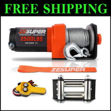 Load image into Gallery viewer, Compact 2500 lb Electric Winch with Steel Cable - Perfect for Boats &amp; Trailers
