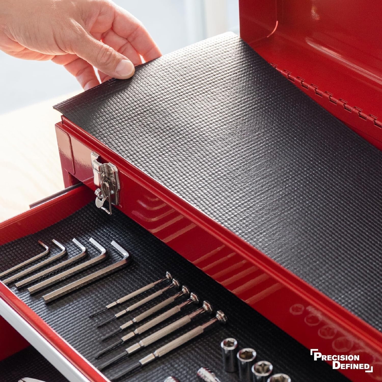 Versatile Washable Black Tool Chest Liner - 24' x 18' Non-Slip Drawer Insert