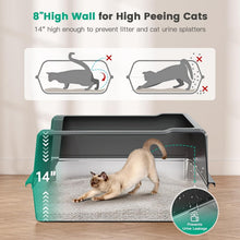 Load image into Gallery viewer, Covered XXL Cat Litter Box - Stainless Steel with High Sides for Leak Protection
