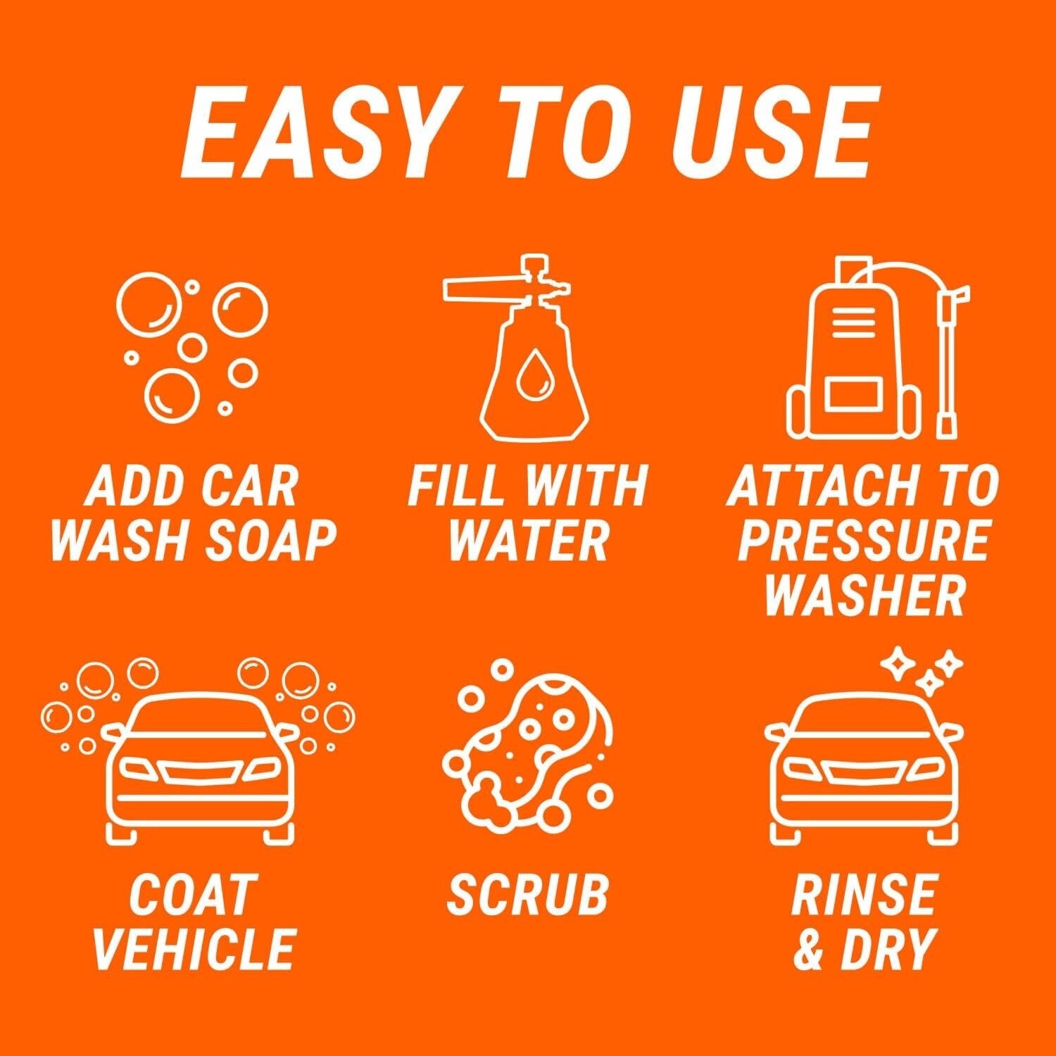 Ergonomic 2-in-1 Foam Cannon Kit for Professional Vehicle Cleaning Experience