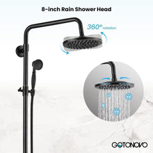 Load image into Gallery viewer, Dual Function Oil Rubbed Bronze Shower Faucet: 8-Inch Rainfall &amp; Handheld Design