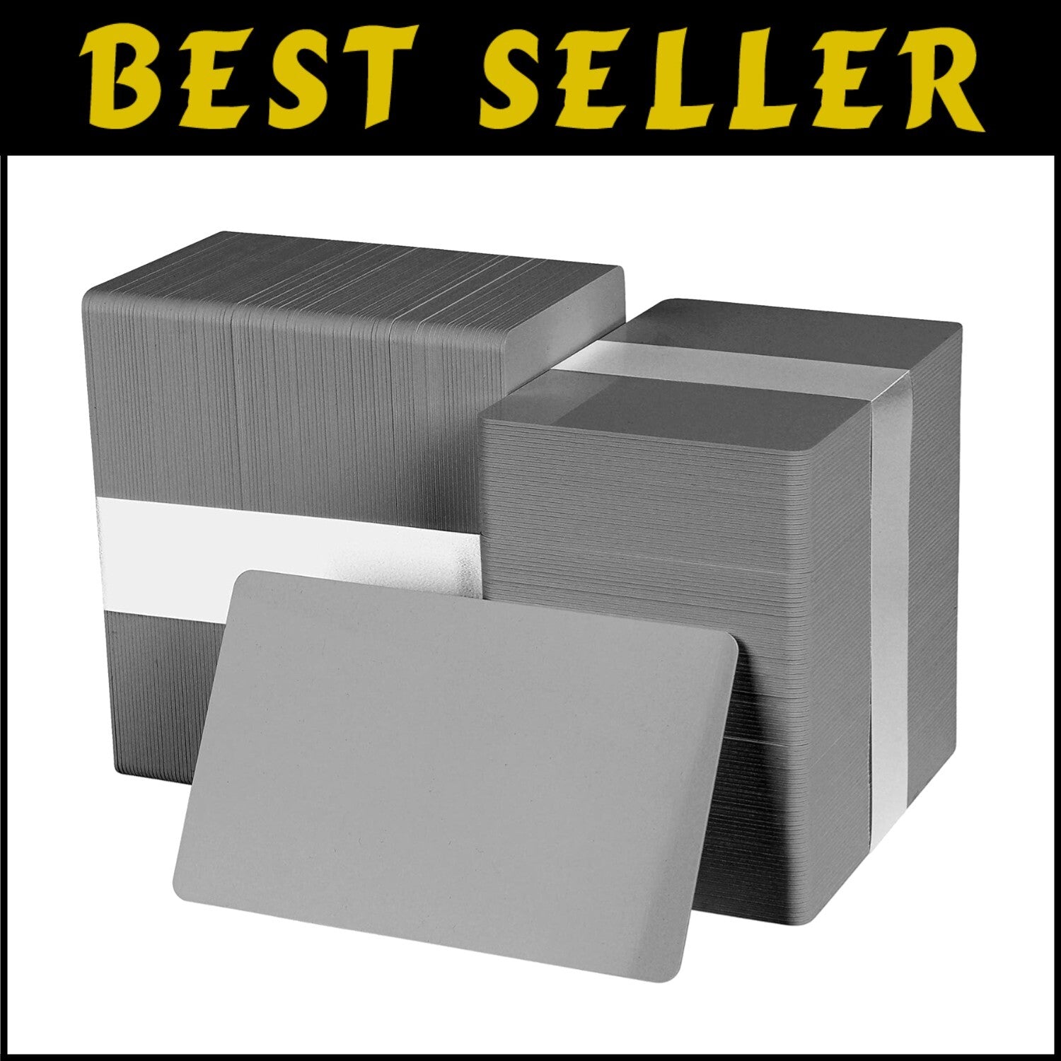Bulk Pack of 500 Grey PVC ID Cards - Perfect for Businesses and Events