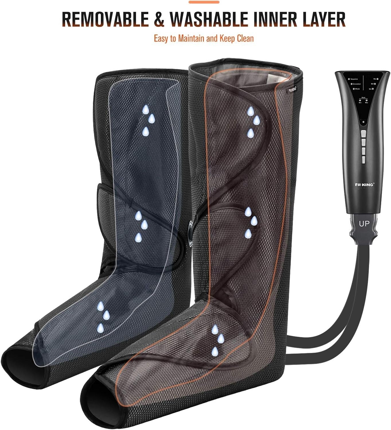 Heated Leg and Foot Massager - Air Compression for Circulation & Pain Relief