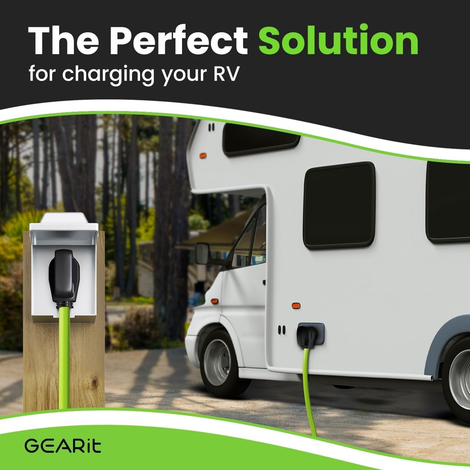 Premium 30 Amp RV Extension Cord 100ft - Bright Green TT-30 Plug for Safety