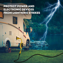 Load image into Gallery viewer, Surge Protected 30 Amp to 110V RV Power Adapter with Twist Lock &amp; LED Indicators