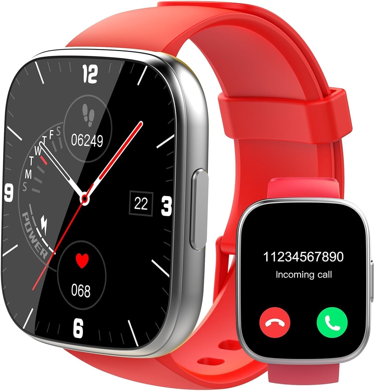 Stylish 1.95" Smart Watch for Men & Women - Fitness Tracker with Heart Monitor