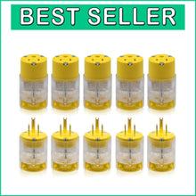 Load image into Gallery viewer, Commercial Grade Lighted Electrical Plug &amp; Connector Set - 5 Pack in Yellow