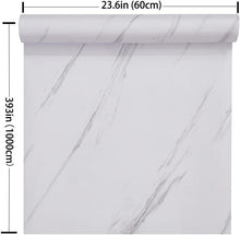 Load image into Gallery viewer, Glossy Marble Peel and Stick Wallpaper - Gray/White Durable Countertop Film