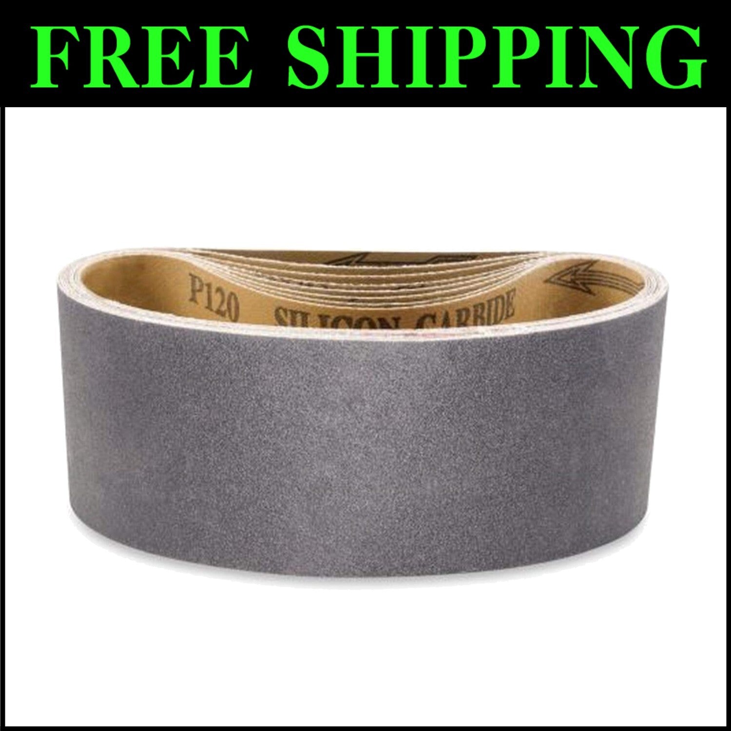 8-Pack 3x21 Inch 24 Grit Silicon Carbide Sanding Belts - Waterproof Durability