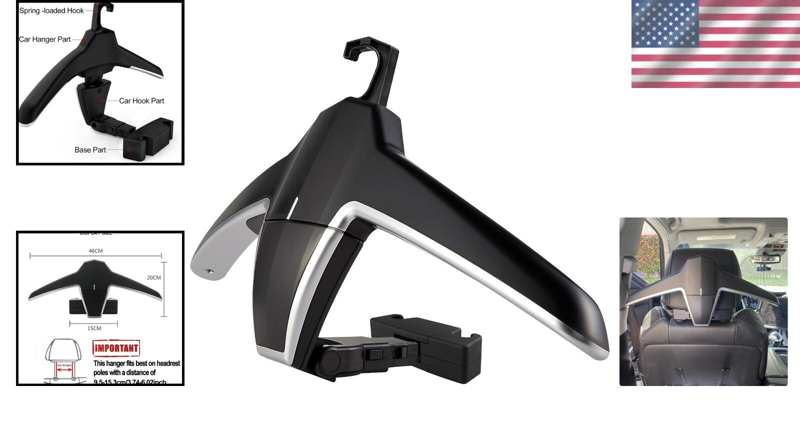 Effortless Coat & Suit Rack - Portable Car Headrest Hanger for Organized Travel