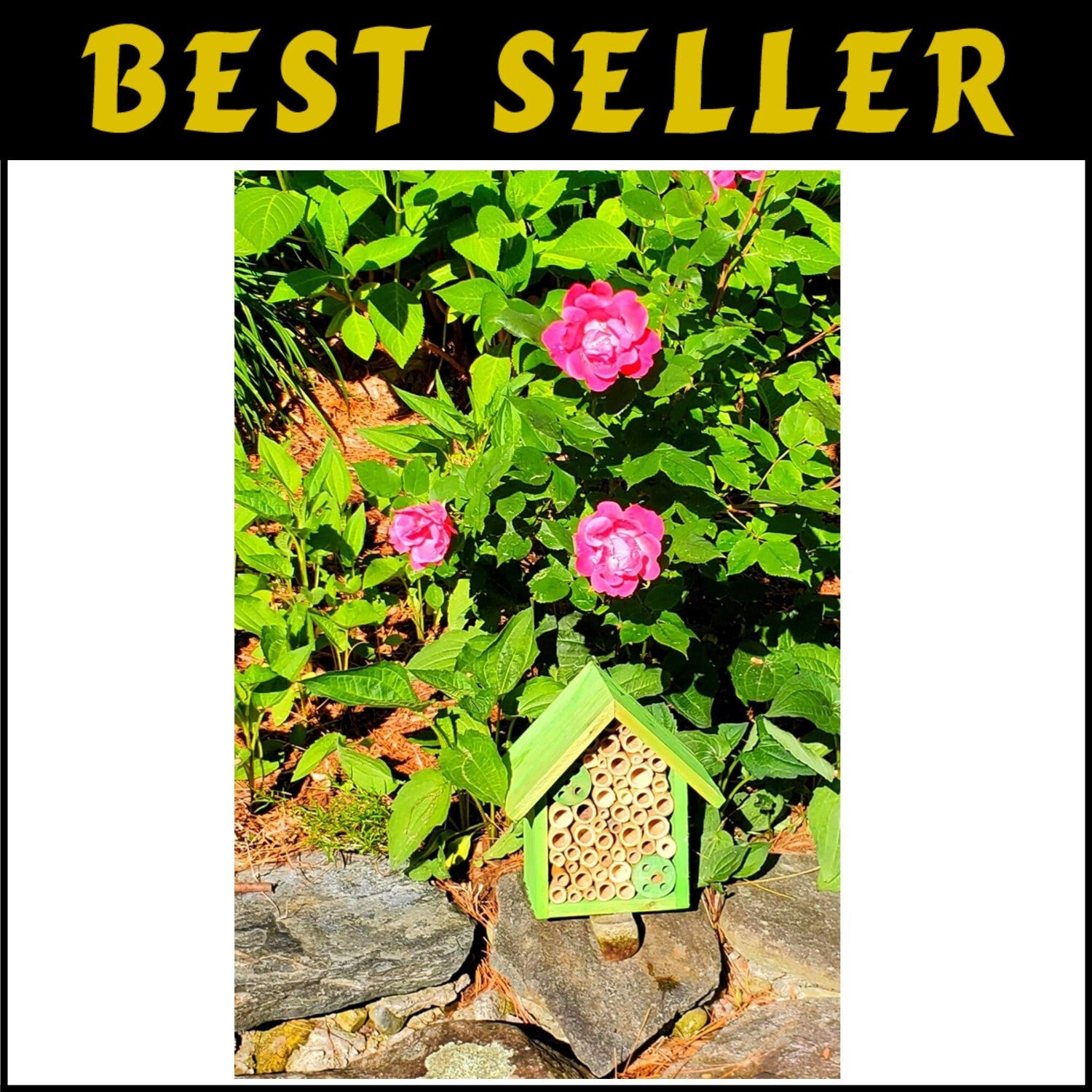 Eco-Friendly Mason Bee House with Bamboo Tubes - Attract Gentle Pollinators