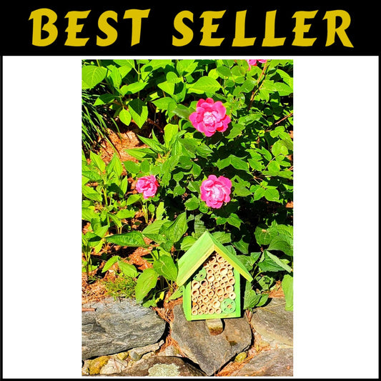 Eco-Friendly Mason Bee House with Bamboo Tubes - Attract Gentle Pollinators