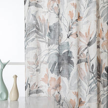 Load image into Gallery viewer, Soft Linen Blend Floral Curtains - 84 Inch Pinch Pleat for Dining &amp; Living Rooms
