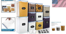 Load image into Gallery viewer, Large Tall Airtight Canisters Set – 10 Plastic Containers for Kitchen &amp; Pantry