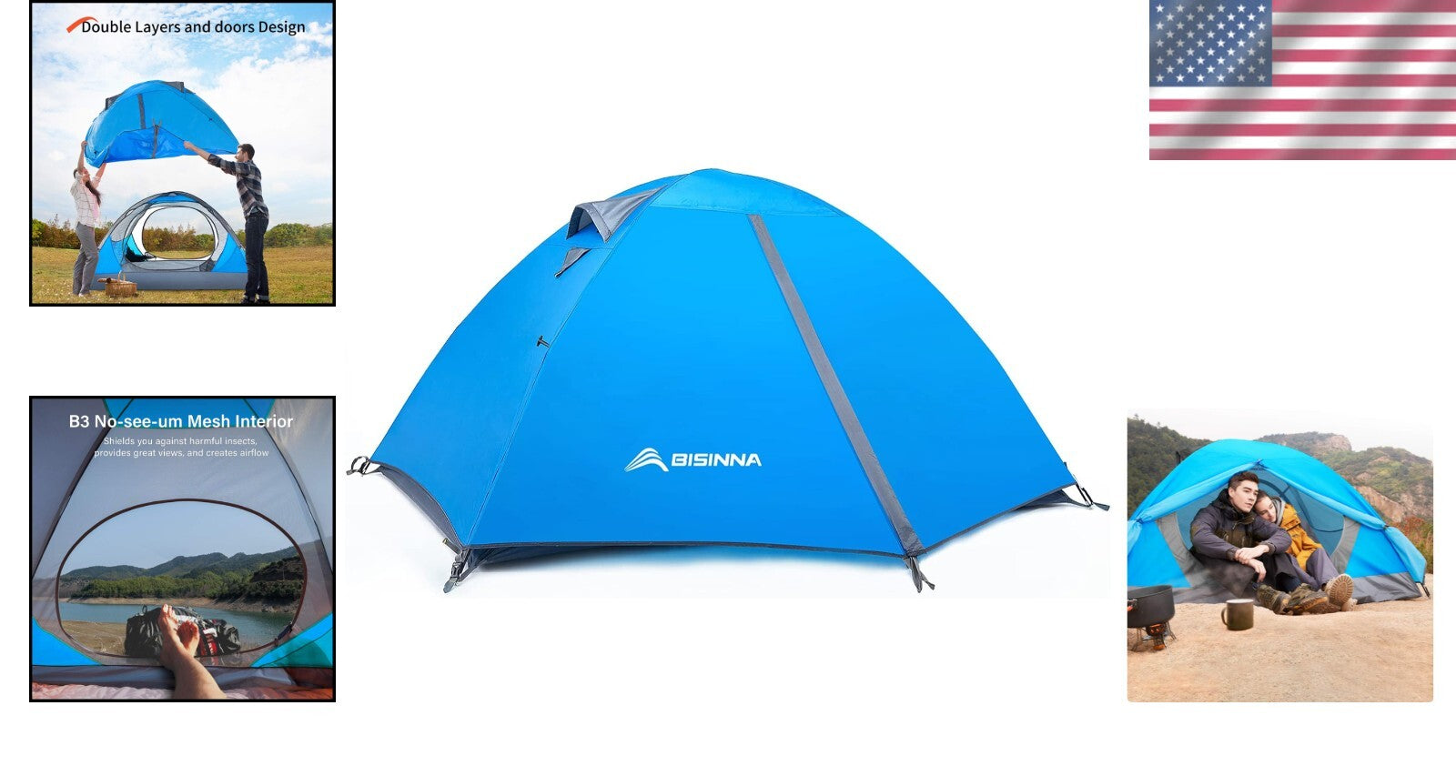 Durable 3-Season Backpacking Tent for Family Fun - Waterproof and Windproof