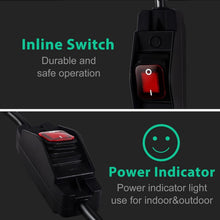 Load image into Gallery viewer, Flexible 25 Ft Heavy Duty Extension Cord with Waterproof Switch for Outdoors