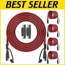 Load image into Gallery viewer, SAE to SAE Quick Disconnect Cables 25FT - Complete 4 Pack with Protection Caps