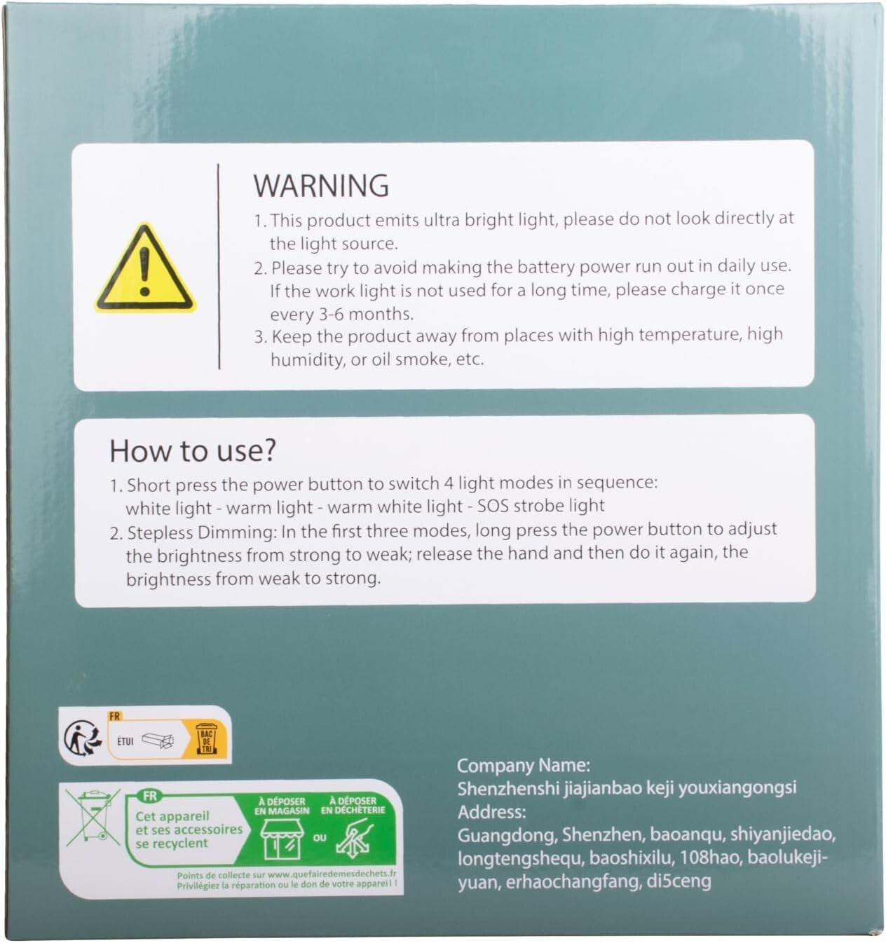 12000mAh Rechargeable Work Light with Adjustable Stand - 360° Portable Spotlight