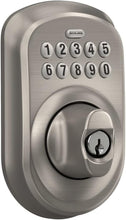Load image into Gallery viewer, Plymouth Keyless Deadbolt - Illuminated Keypad Entry Lock in Sleek Satin Nickel