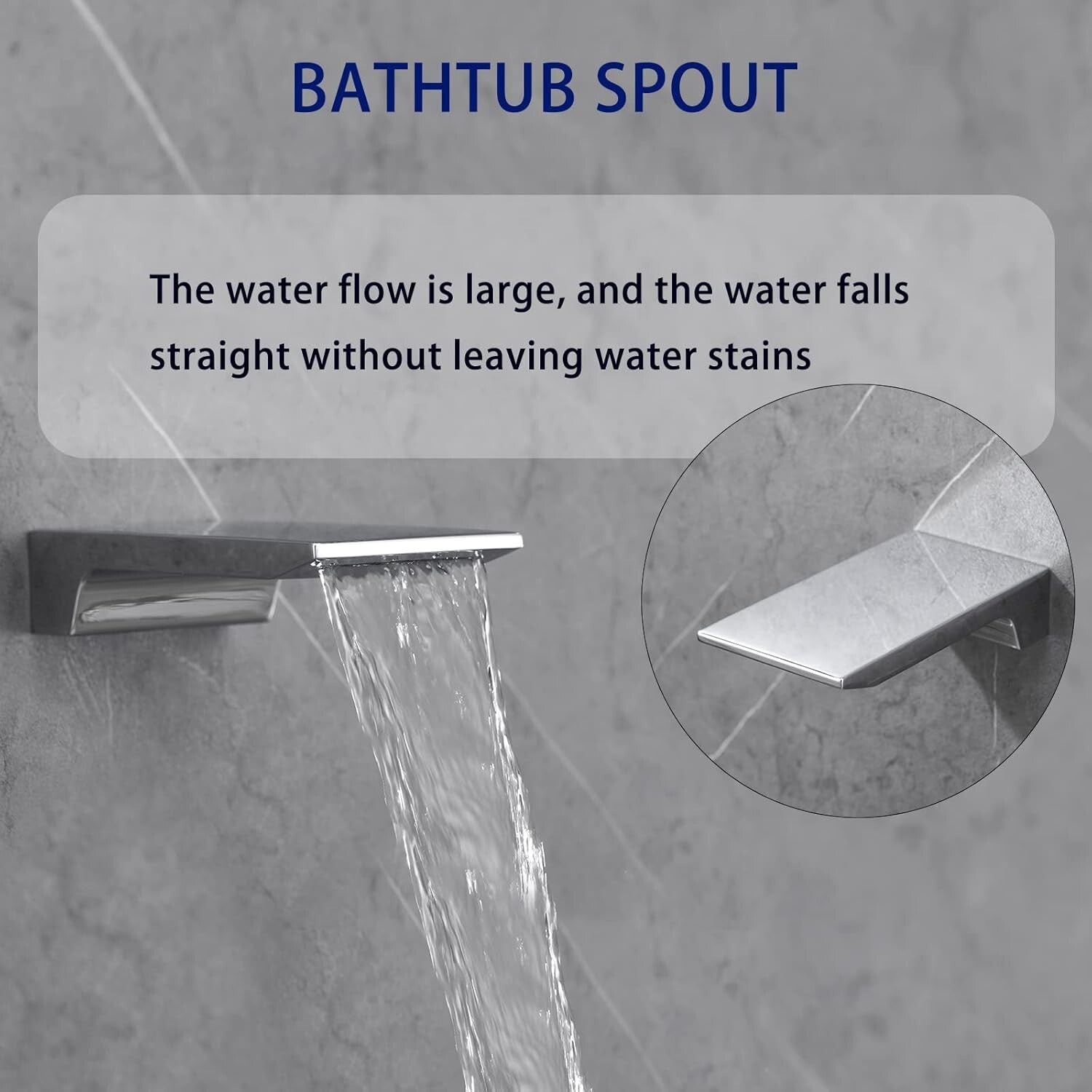 Elegant Wall-Mounted Tub Shower Faucet with High Flow & Self-Cleaning Feature