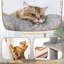 Load image into Gallery viewer, 80in Tall Multi-Level Cat Tree with Scratching Posts &amp; Double Caves - Light Gray