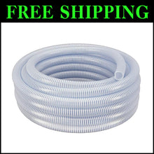 Load image into Gallery viewer, Versatile 25 ft Clear Suction Hose - Flexible PVC with White Helix Reinforcement