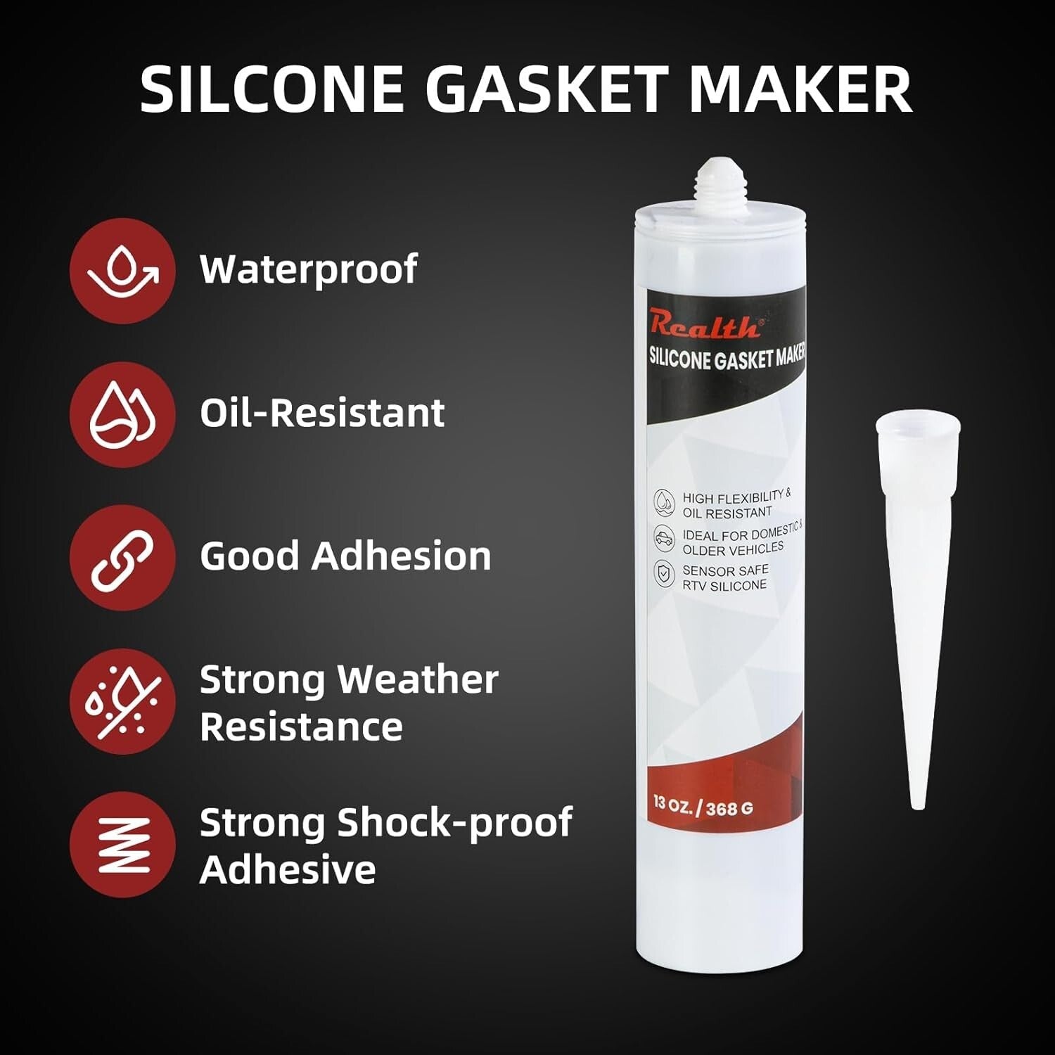 Durable RTV Silicone Gasket Maker - 6 Tubes for Leak-Proof Automotive Sealing