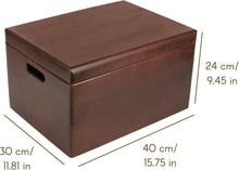 Load image into Gallery viewer, Stylish Brown Keepsake Storage Box | 15.8 x 11.8 x 9.44 inches for Versatile Use