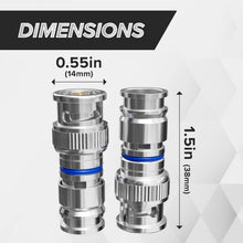 Load image into Gallery viewer, 100 Pack Male BNC Compression Connectors - Easy Install for Security Systems