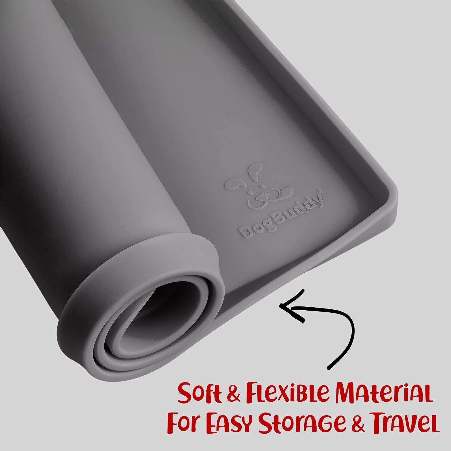 Extra-Large 28" x 18" Dog Food Mat - Waterproof & Chemical-Free, Shadow Color