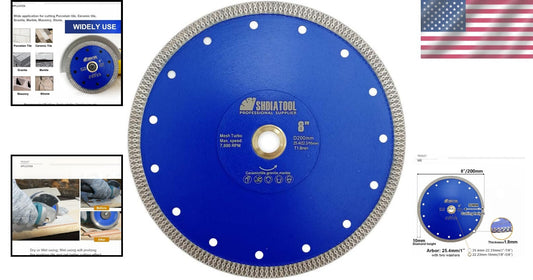 8-Inch Diamond Saw Blade for Porcelain, Ceramic, Granite & Marble Cutting